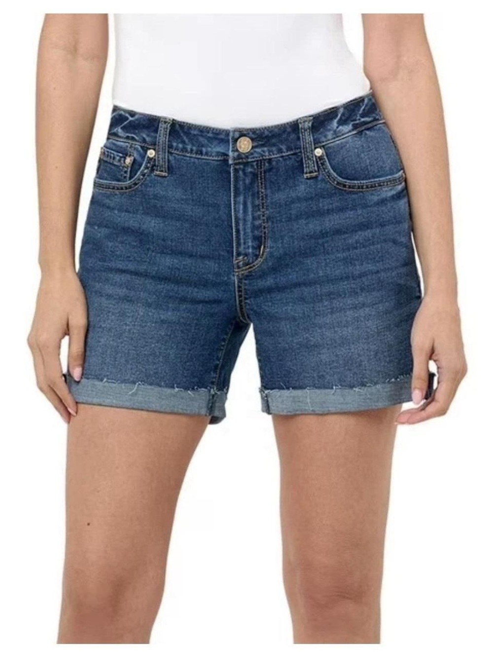 Seven7 - Blue Rolled Cuff Denim Shorts